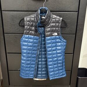 The North Face Black and Blue Quilted Vest